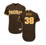 Men's Majestic San Diego Padres #38 Tyson Ross Brown Alternate Flex Base Authentic Collection MLB Jersey