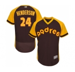 Men's San Diego Padres #24 Rickey Henderson Brown Alternate Cooperstown Authentic Collection Flex Base Baseball Jersey