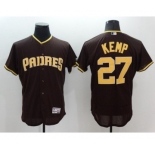 Men's San Diego Padres #27 Matt Kemp Majestic Brown Alternate Home Authentic Collection Flex Base Player Jersey