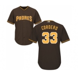 Men's San Diego Padres #33 Franchy Cordero Replica Brown Alternate Cool Base Baseball Jersey