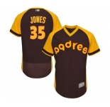 Men's San Diego Padres #35 Randy Jones Brown Alternate Cooperstown Authentic Collection Flex Base Baseball Jersey