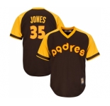 Men's San Diego Padres #35 Randy Jones Replica Brown Alternate Cooperstown Cool Base Baseball Jersey