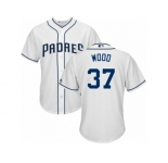 San Diego Padres #37 Travis Wood Replica White Home Cool Base MLB Jersey