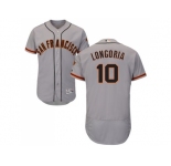 Men San Francisco Giants #10 Evan Longoria Grey Flexbase Authentic Collection Road Stitched MLB Jersey