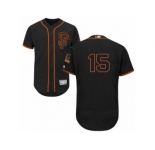 Men's Majestic San Francisco Giants #15 Bruce Bochy Black Flexbase Authentic Collection MLB Jersey