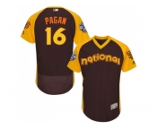 Men's Majestic San Francisco Giants #16 Angel Pagan Brown 2016 All-Star National League BP Authentic Collection Flex Base MLB Jersey