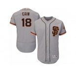 Men's Majestic San Francisco Giants #18 Matt Cain Gray Flexbase Authentic Collection MLB Jersey