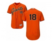 Men's Majestic San Francisco Giants #18 Matt Cain Orange Flexbase Authentic Collection MLB Jersey