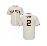 Men's Majestic San Francisco Giants #2 Denard Span Authentic Cream Home Cool Base MLB Jersey