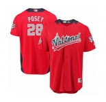 Men's Majestic San Francisco Giants #28 Buster Posey Game Red National League 2018 MLB All-Star MLB Jersey