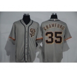 Men's Majestic San Francisco Giants #35 Brandon Crawford Authentic Grey Cool Base MLB Jersey