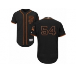Men's Majestic San Francisco Giants #54 Sergio Romo Black Flexbase Authentic Collection MLB Jersey