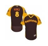 Men's Majestic San Francisco Giants #8 Hunter Pence Brown 2016 All-Star National League BP Authentic Collection Flex Base MLB Jersey