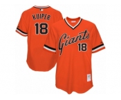 Men's Mitchell and Ness San Francisco Giants #18 Duane Kuiper Replica Orange Throwback MLB Jersey