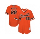 Men's Mitchell and Ness San Francisco Giants #28 Buster Posey Authentic Orange Throwback MLB Jersey