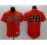 Men's San Francisco Giants #28 Buster Posey Majestic Orange Flexbase Authentic Collection Player Jersey