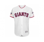 Men's San Francisco Giants Blank White Stitched 2016 Fashion Stars & Stripes Flex Base Baseball Jersey