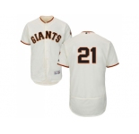 San Francisco Giants #21 Deion Sanders Cream Flexbase Authentic Collection Stitched MLB Jersey