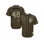 San Francisco Giants #48 Pablo Sandoval Replica Green Salute to Service MLB Jersey
