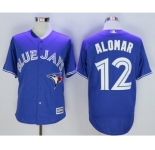 Men Toronto Blue Jays #12 Roberto Alomar Blue 2016 Official Cool Base Jersey