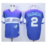 Men Toronto Blue Jays #2 Troy Tulowitzki Blue Exclusive 2016 Official Cool Base Jersey