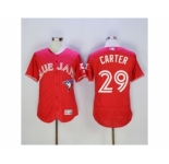 Men Toronto Blue Jays #29 Joe Carter Majestic Red Flexbase Authentic Collection Player Jersey[Carter]