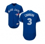 Men Toronto Blue Jays #3 ezequiel carrera Majestic Blue Flexbase Authentic Collection Player Jersey