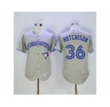 Men Toronto Blue Jays #36 Drew Hutchison Majestic Gray Flexbase Authentic Collection Player Jersey
