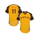 Men's Majestic Toronto Blue Jays #11 Kevin Pillar Yellow 2016 All-Star American League BP Authentic Collection Flex Base MLB Jersey
