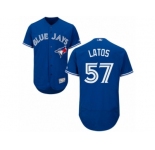 Men's Majestic Toronto Blue Jays #57 Mat Latos Royal Blue Flexbase Authentic Collection MLB Jersey