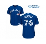 Men's Majestic Toronto Blue Jays #76 Tony Sanchez Authentic Blue Alternate MLB Jersey