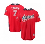 Men's Majestic Washington Nationals #7 Trea Turner Game Red National League 2018 MLB All-Star MLB Jersey