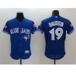 Men's Toronto Blue Jays #19 Jose Bautista Majestic Blue Fashion Stars & Stripes Flex Base Player Jersey
