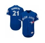Men's Toronto Blue Jays #21 Michael Saunders Blue Flexbase Authentic Collection Stitched Baseball Jersey