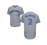 Toronto Blue Jays #2 Troy Tulowitzki Grey Flexbase Authentic Collection Stitched Baseball Jersey