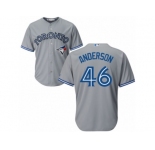Toronto Blue Jays #46 Brett Anderson Replica Grey Road MLB Jersey