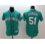 Men Seattle Mariners #51 Randy Johnson Majestic Green Flexbase Authentic Collection Player Jersey