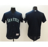 Men Seattle Mariners Blank Majestic Navy Blue Flexbase Authentic Collection Player Jersey