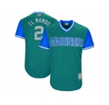 Men's 2017 Little League World Series Mariners #2 Jean Segura El Mambo Aqua Jersey