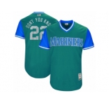 Men's 2017 Little League World Series Mariners #22 Robinson Cano Dont You Know Aqua Jersey