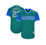 Men's 2017 Little League World Series Mariners #23 Nelson Cruz Boomstick Aqua Jersey