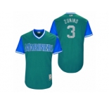 Men's 2017 Little League World Series Mariners Mike Zunino #3 Zunino Aqua Jersey