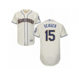 Men's Majestic Seattle Mariners #15 Kyle Seager Cream Flexbase Authentic Collection MLB Jersey