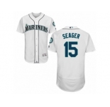 Men's Majestic Seattle Mariners #15 Kyle Seager White Flexbase Authentic Collection MLB Jersey