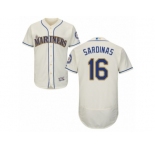 Men's Majestic Seattle Mariners #16 Luis Sardinas Cream Flexbase Authentic Collection MLB Jersey