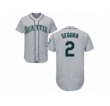 Men's Majestic Seattle Mariners #2 Jean Segura Grey Flexbase Authentic Collection MLB Jersey