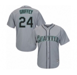 Men's Majestic Seattle Mariners #24 Ken Griffey Authentic Grey Road Cool Base MLB Jersey
