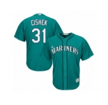 Men's Majestic Seattle Mariners #31 Steve Cishek Authentic Teal Green Alternate Cool Base MLB Jersey