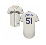 Men's Majestic Seattle Mariners #51 Randy Johnson Cream Flexbase Authentic Collection MLB Jersey