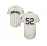 Men's Majestic Seattle Mariners #52 Carlos Ruiz Cream Flexbase Authentic Collection MLB Jersey